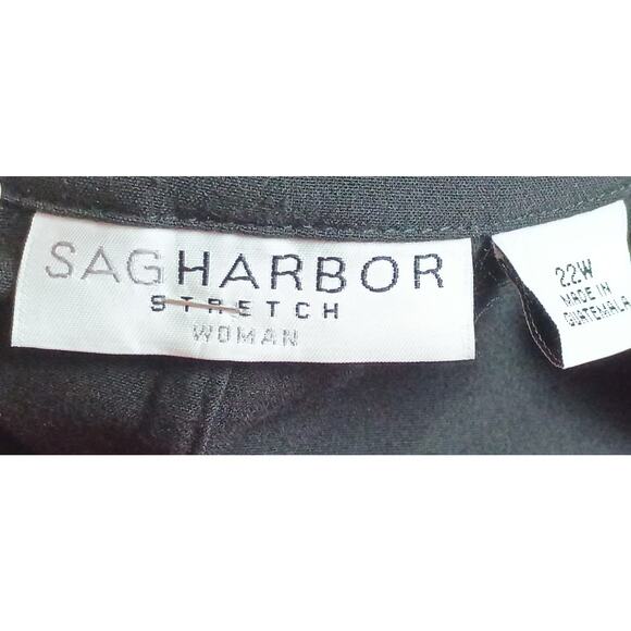 VTG Sag Harbor Women 22W Black Short Sleeve 3 Button Front Blazer Jacket - Picture 4 of 7